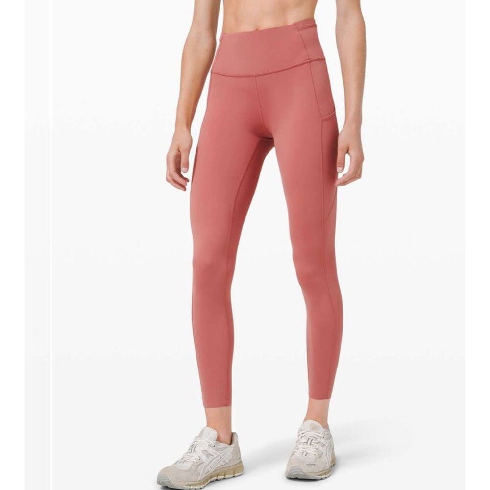 NWT Lululemon Fast Free High Rise Tight 25" Leggings Womens Cherry Tint Yoga 8